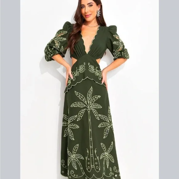 Farm Rio Brazil line pineapple cutout maxi dress - Picture 1 of 6